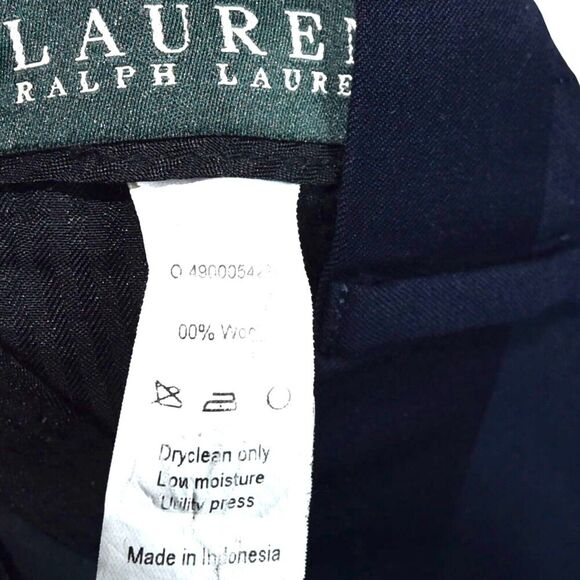 Ralph Lauren Men's 100% Wool Pants Navy 34x32 Cuffed Hem GUC *Minor Flaw* - Picture 6 of 9